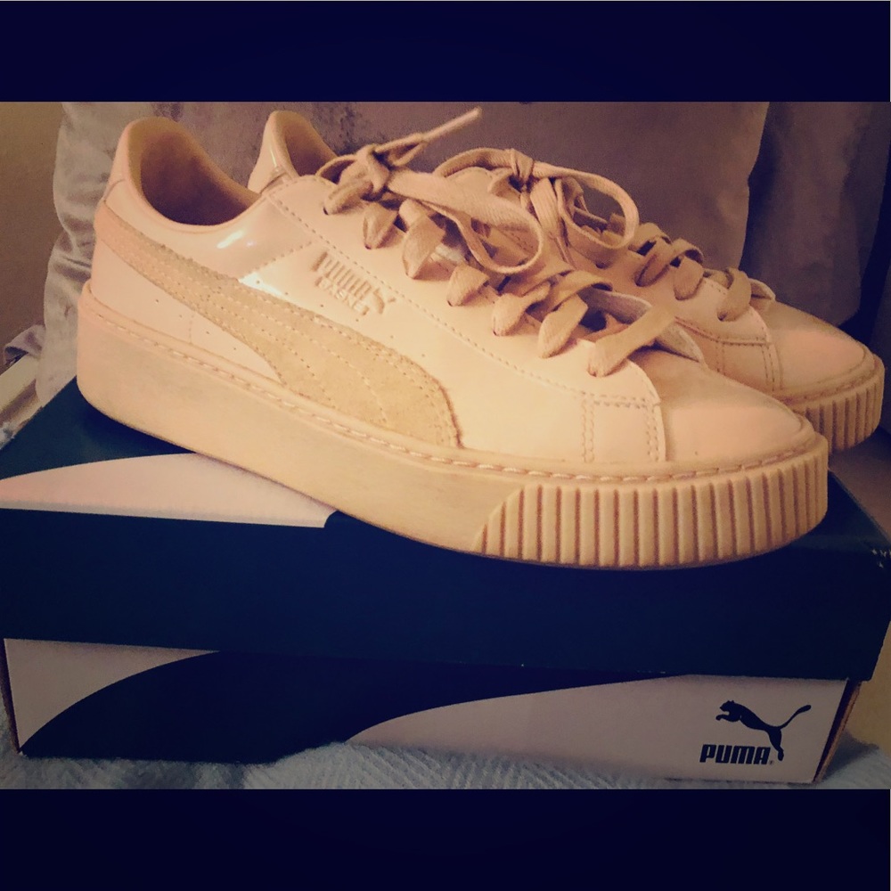 Like new! PUMA Basket Platform Patent Shoes